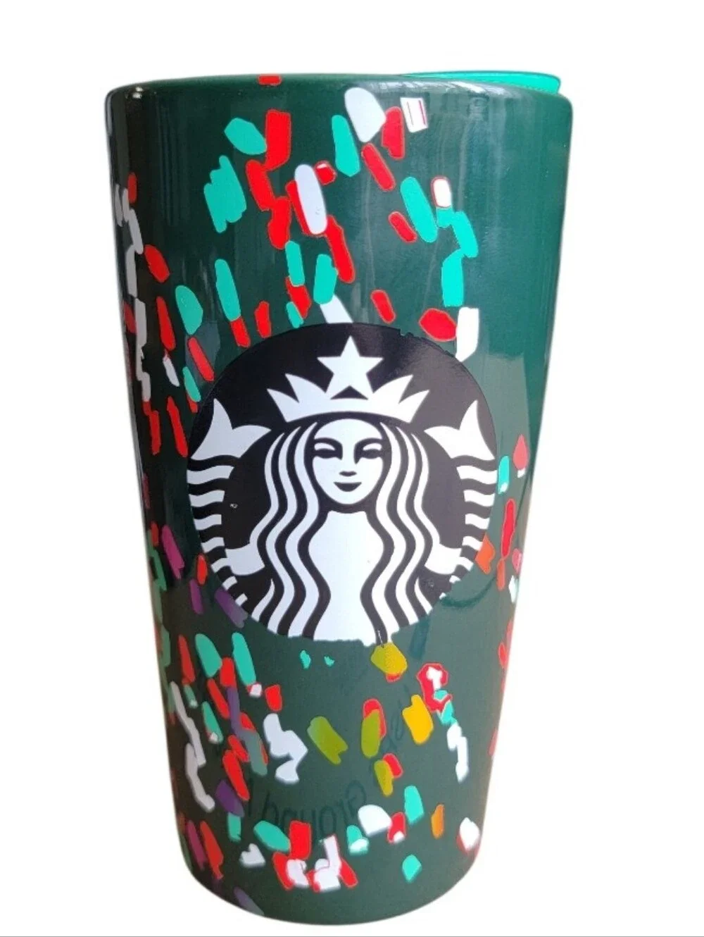 Starbucks 2019 Holiday Season Green Confetti Traveler Ceramic Coffee Mug